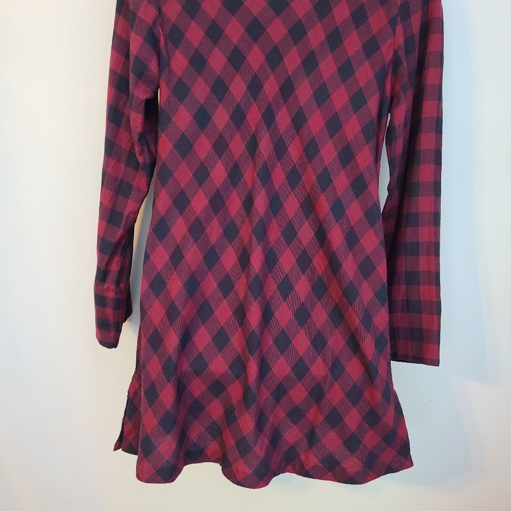 Soft Surroundings Webster Tunic Top Women S Red Burgundy Plaid Embellished Gypsy - Picture 13 of 16